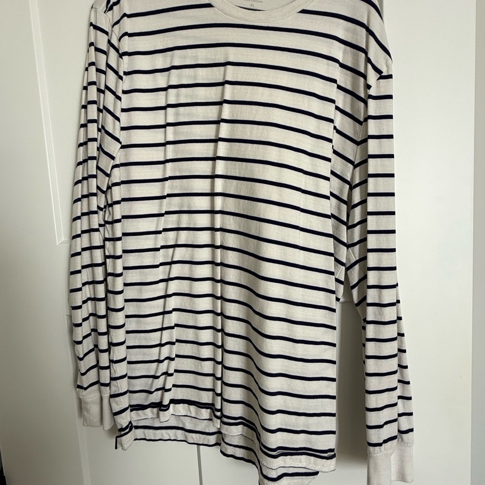 J. Crew Navy and White Striped Tee